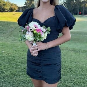 Elegant Rhode Ruched Bodycon Puff Sleeve Dress size 0